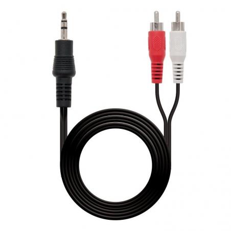 Cable Estéreo Nanocable 10.24.0303/ Jack 3.5 Macho - 2x RCA Macho/ 3m/ Negro - Imagen 1