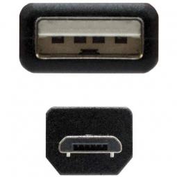 Cable USB 2.0 Nanocable 10.01.0503/ USB Macho - MicroUSB Macho/ 3m/ Negro - Imagen 4