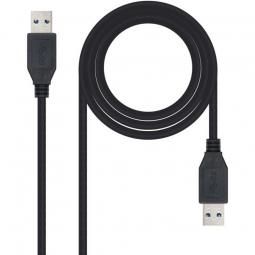 Cable USB 3.0 Nanocable 10.01.1002-BK/ USB Macho - USB Macho/ 2m/ Negro - Imagen 1