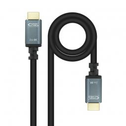 Cable HDMI 2.1 8K Nanocable 10.15.8002/ HDMI Macho - HDMI Macho/ 2m/ Negro - Imagen 2