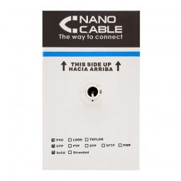 Bobina de Cable RJ45 UTP Nanocable 10.20.0304 Cat.5e/ 305m/ Gris - Imagen 1