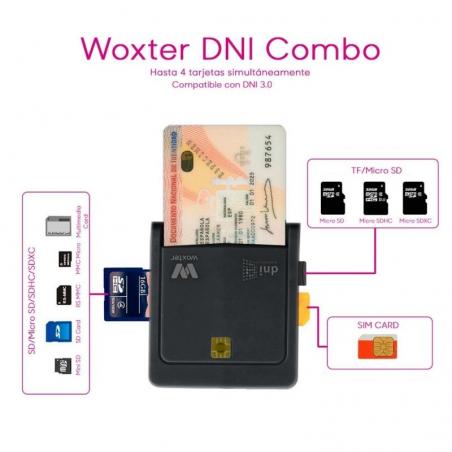 Woxter Lector Combo DNI-e USB + Smart Cards Azul