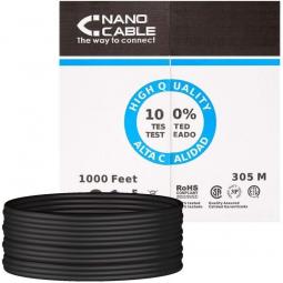Bobina de Cable RJ45 UTP Nanocable 10.20.0504-EXT-BK/ 305m/ Negro - Imagen 1