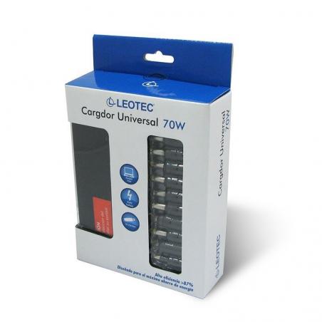 Cargador de Portátil Leotec/ 70W/ Automático/ 10 Conectores/ Voltaje 15-20V - Imagen 2