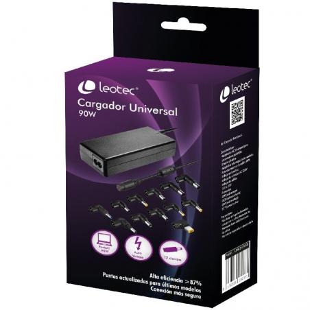 Cargador de Portátil Leotec Home/ 90W/ Automático/ 10 Conectores/ Voltaje 15-20V - Imagen 1