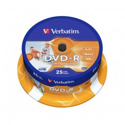 DVD-R Verbatim Imprimible 16X/ Tarrina-25uds - Imagen 1