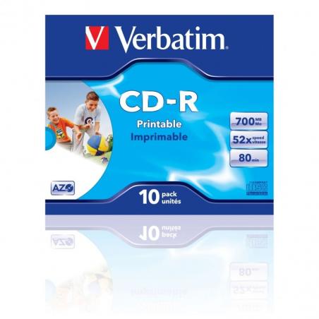 CD-R Verbatim AZO Imprimible 52X/ Caja-10uds - Imagen 2