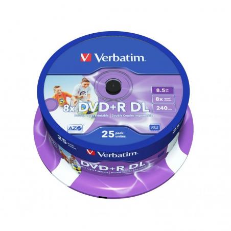 DVD+R Doble Capa Verbatim 8X/ Tarrina-25uds - Imagen 1