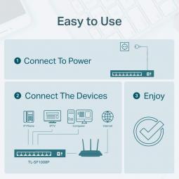 Switch TP-Link SF1008P 8 Puertos/ RJ-45 10/100 PoE - Imagen 4