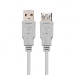 Cable Alargador USB 2.0 Nanocable 10.01.0204/ USB Macho - USB Hembra/ 3m/ Beige - Imagen 1