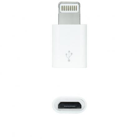 Adaptador Micro USB 2.0 Lightning Nanocable 10.10.4100/ Micro USB Hembra - Lightning Macho/ Blanco - Imagen 1