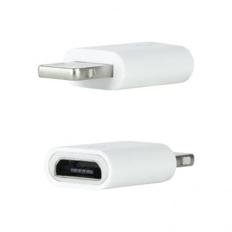 Adaptador Micro USB 2.0 Lightning Nanocable 10.10.4100/ Micro USB Hembra - Lightning Macho/ Blanco - Imagen 2