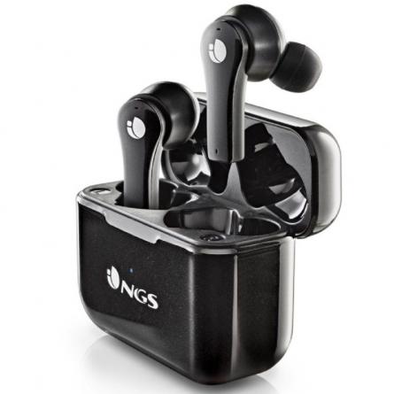Auriculares Bluetooth NGS Ártica Bloom con estuche de carga/ Autonomía 6h/ Negros - Imagen 1