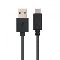 Cable USB 2.0 Nanocable 10.01.2101/ USB Tipo-C Macho - USB Macho/ 1m/ Negro - Imagen 1