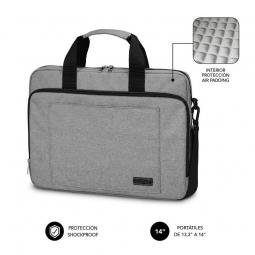 Maletín Subblim Air Padding Laptop Bag para Portátiles hasta 14'/ Cinta para Trolley/ Gris - Imagen 1