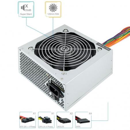 Fuente de Alimentación Tooq TQEP-500SSE/ 500W/ Ventilador 12cm - Imagen 2