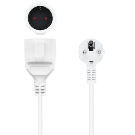 Cable Alargador de Corriente Nanocable 10.22.0602-W/ Schuko Hembra - Schuko Macho/ 2m/ Blanco - Imagen 3