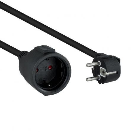 Cable Alargador de Corriente Nanocable 10.22.0603-BK/ Schuko Hembra - Schuko Macho/ 3m/ Negro - Imagen 1