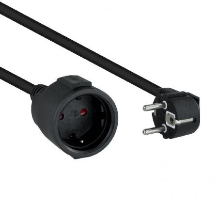 Cable Alargador de Corriente Nanocable 10.22.0603-BK/ Schuko Hembra - Schuko Macho/ 3m/ Negro - Imagen 1