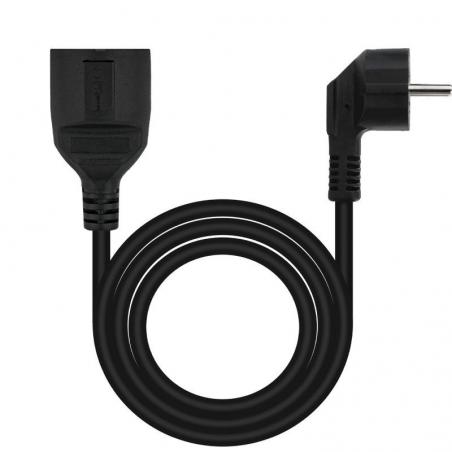 Cable Alargador de Corriente Nanocable 10.22.0603-BK/ Schuko Hembra - Schuko Macho/ 3m/ Negro - Imagen 2