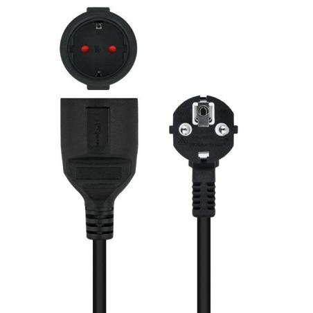 Cable Alargador de Corriente Nanocable 10.22.0610-BK/ Schuko Hembra - Schuko Macho/ 10m/ Negro - Imagen 3