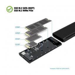 Caja Externa para Disco SSD M.2 NVMe TooQ TQE-2222B/ USB 3.1 Gen2/ Sin tornillos - Imagen 3