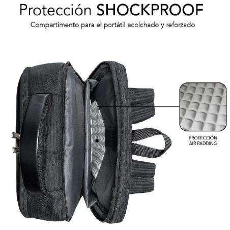 Mochila Subblim Business V2 AP Backpack para Portátiles hasta 15.6'/ Puerto USB/ Negra - Imagen 5