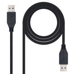 Cable USB 3.0 Nanocable 10.01.1001-BK/ USB Macho - USB Macho/ 1m/ Negro - Imagen 1