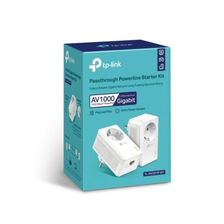Adaptador Powerline TPLink AV1000 1000Mbps/ Alcance 300m/ Pack de 2 - Imagen 2