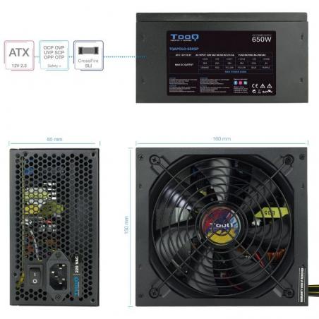 Fuente de Alimentación TooQ TQAPOLO-650SP/ 650W/ Ventilador 14cm - Imagen 3
