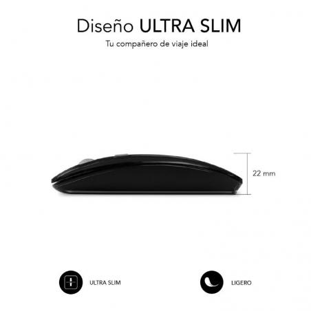 Ratón Inalámbrico por Bluetooth Subblim Dual Flat/ Batería recargable/ Hasta 1600 DPI/ Negro - Imagen 3
