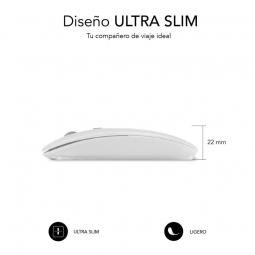 Ratón Inalámbrico por Bluetooth Subblim Dual Flat/ Batería recargable/ Hasta 1600 DPI/ Blanco - Imagen 3