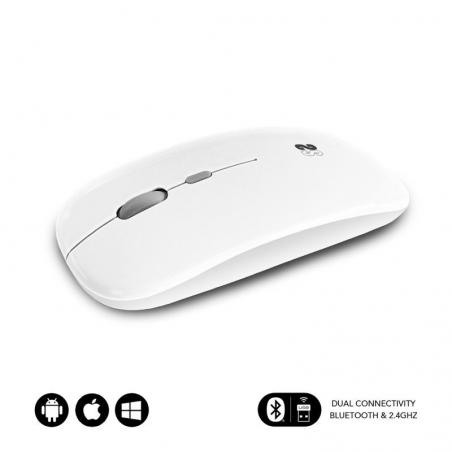 Ratón Inalámbrico por Bluetooth Subblim Dual Flat/ Batería recargable/ Hasta 1600 DPI/ Blanco - Imagen 4