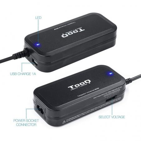 Cargador de Portátil TooQ TQLC-90BS02M/ 90W/ Manual/ 12 Conectores/ Voltaje 15-24V - Imagen 3