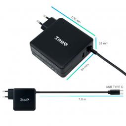 Cargador de Portátil TooQ TQLC-USBC90PD USB-C/ 90W/ Automático/ Voltaje 5-20V - Imagen 3