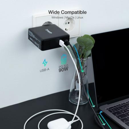 Cargador de Portátil TooQ TQLC-USBC90PD USB-C/ 90W/ Automático/ Voltaje 5-20V - Imagen 5
