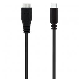 Cable USB 3.0 Nanocable 10.01.1201-BK/ USB Tipo-C Macho - MicroUSB Macho/ 1m/ Negro - Imagen 1