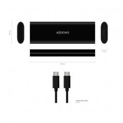 Caja Externa para Disco SSD M.2 SATA/NVMe Aisens ASM2-014B/ USB 3.1/ Sin tornillos