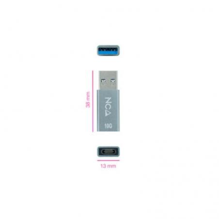 Adaptador USB 3.1 Nanocable 10.02.0013/ USB A Macho - USB-C Hembra