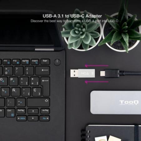 Adaptador USB 3.1 Nanocable 10.02.0013/ USB A Macho - USB-C Hembra