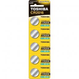 Pack de 5 Pilas de Botón Toshiba CR2016T/ 3V