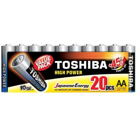Pack de 20 Pilas AA Toshiba R6ATPACK20/ 1.5V/ Alcalinas