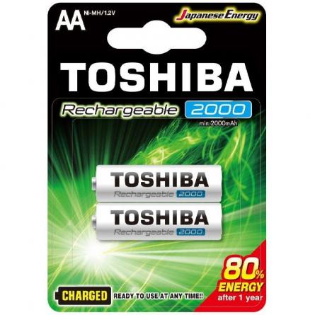 Pack de 2 Pilas AA Toshiba R6RT2000/ 1.2V/ Recargables