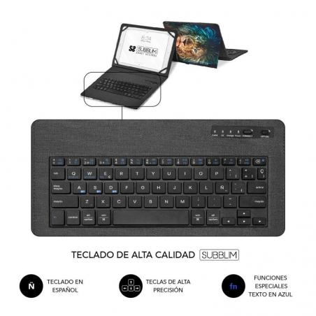 Funda con Teclado Subblim Keytab Pro Bluetooth para Tablets de 9'-11'/ León
