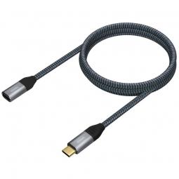 Cable Alargador USB 3.2 Tipo-C Aisens A107-0635/ USB Tipo-C Macho - USB Tipo-C Hembra/ 1m/ Gris