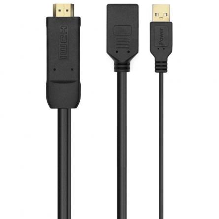 Cable Conversor Aisens A122-0642/ Displayport Macho - HDMI Macho - Displayport Hembra - USB Macho/ 10m/ Negro