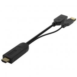 Cable Conversor Aisens A122-0642/ Displayport Macho - HDMI Macho - Displayport Hembra - USB Macho/ 10m/ Negro