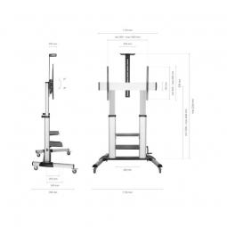 Soporte de Pie Inclinable con Ruedas Aisens FT100TE-125 para TV 60-100'/ hasta 100kg