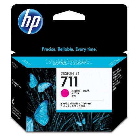 Cartucho de Tinta Original HP nº711 Multipack/ 3x Magenta - Imagen 1