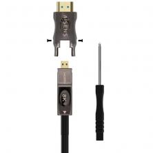Cable HDMI 2.1 AOC 8K Desmontable Aisens A153-0648/ HDMI Macho / D Macho - HDMI Macho/ 50m/ Negro